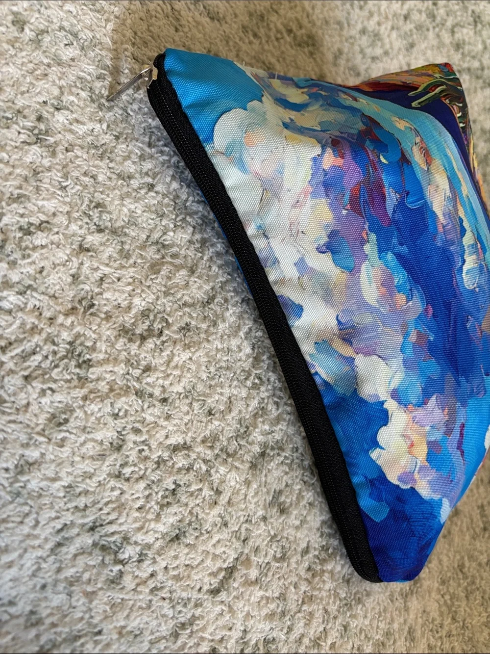 Blue Southwest Santa Fe Desert Landscape Cosmetic Bag NWT 10”x7.5”